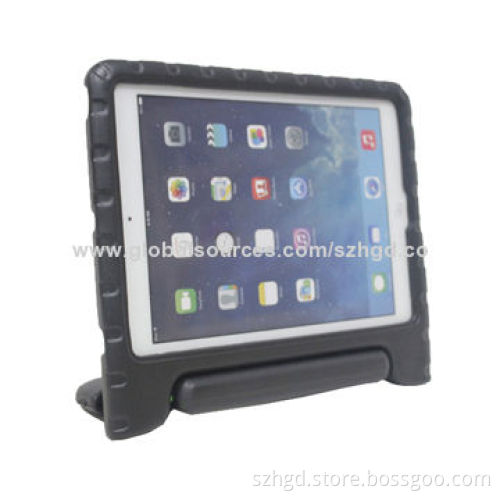 New arrival leather cover for iPad 5 with convertible handle design, high quality and safe material